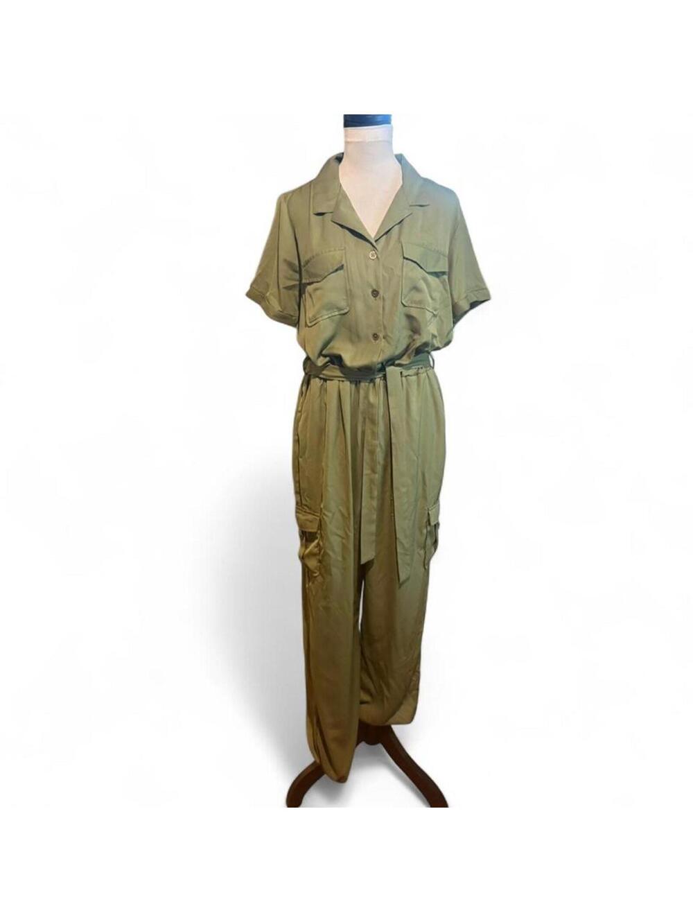 Indulge green cargo look jumpsuit  size L